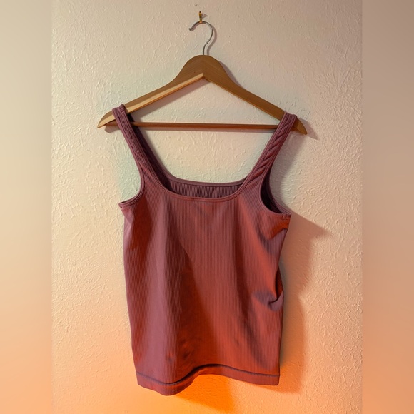 Athleta Tops - Athleta Brand Lotus Color Seamless Square Neck Women's Purple Ribbed Tank Top
